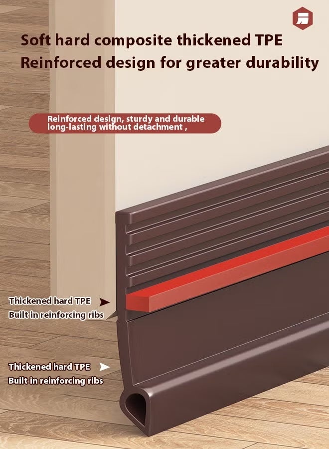 Door Draft Stopper Door Bottom Seal Strip 100cm Door Bottom Sealing Strip Windproof and Dustproof Door Gap Seal Sound Insulation Sticker Door Sweep for Exterior & Interior Doors (Brown) - Image 3